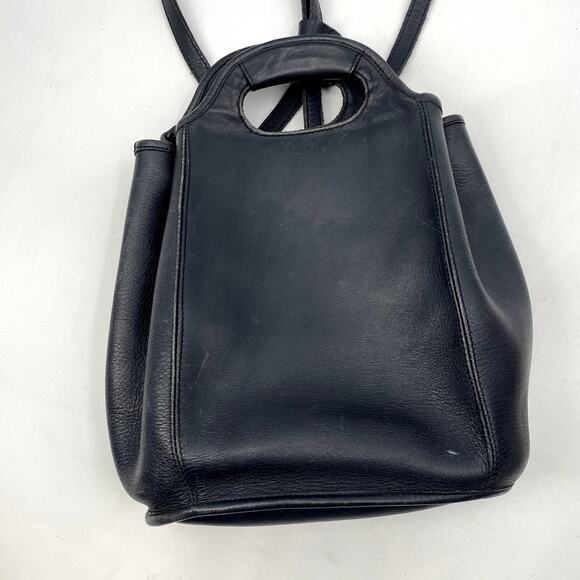 Vintage Coach Black Leather Convertible Backpack Bag 9994 - Picture 2 of 8